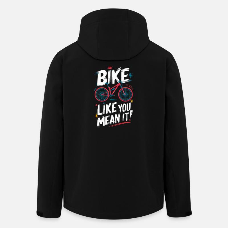 Dynamic Bicycle Quote Design - Men’s Recycled Softshell Jacket by Stanley/Stella - black
