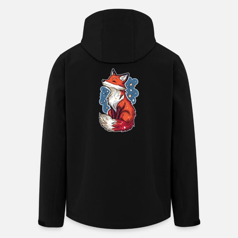 Fuchs und Sternenhimmel - Recycelte Männer Softshell-Jacke von Stanley/Stella - Schwarz