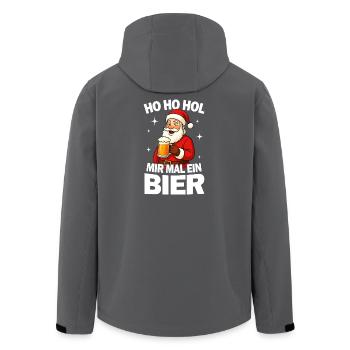Humorvoller Weihnachtsbier Shirt - Recycelte Männer Softshell-Jacke von Stanley/Stella - Schwarz - Hinten - AI Model Male 185 light (185cm)