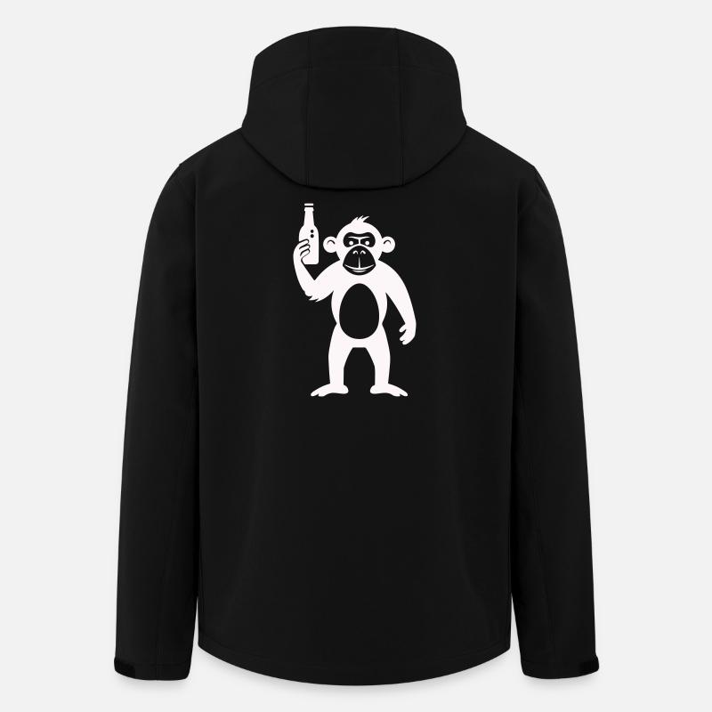 Humorvolle Affe mit Flasche - Recycelte Männer Softshell-Jacke von Stanley/Stella - Schwarz