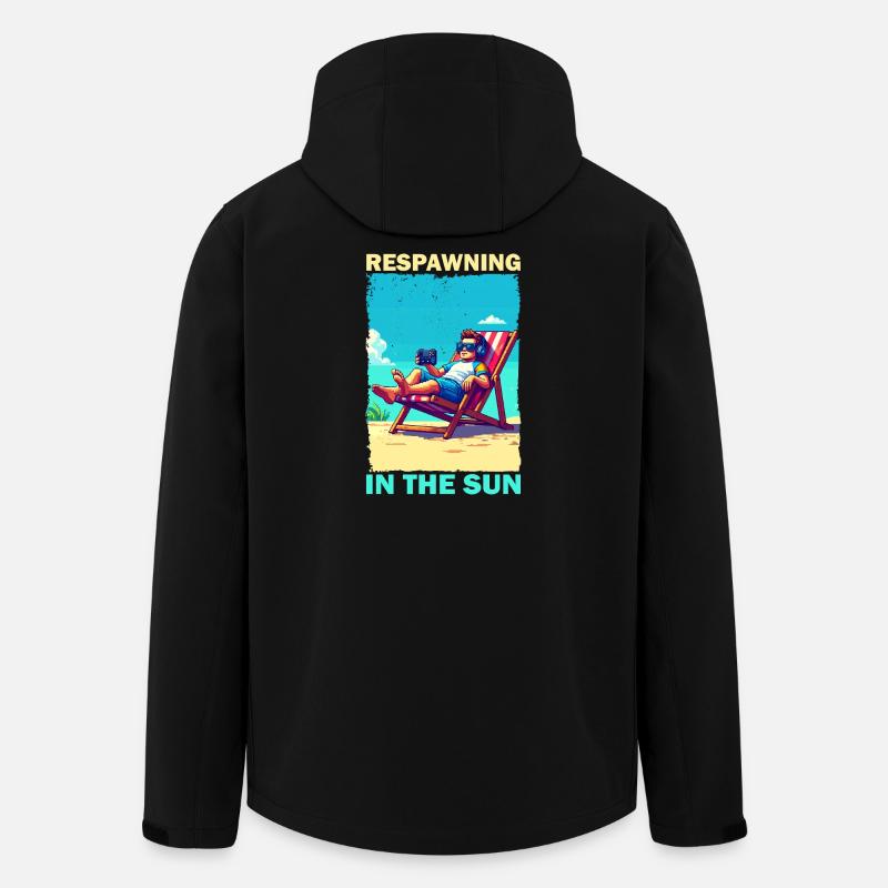Pixelart Strandjugend mit Gaming-Elementen - Recycelte Männer Softshell-Jacke von Stanley/Stella - Schwarz