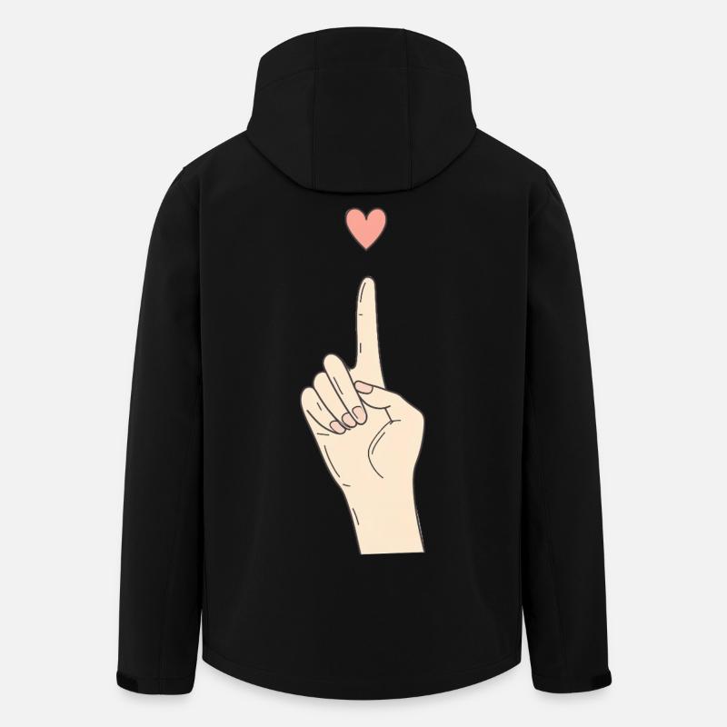 Fingerherz Handzeichen  - Recycelte Männer Softshell-Jacke von Stanley/Stella - Schwarz