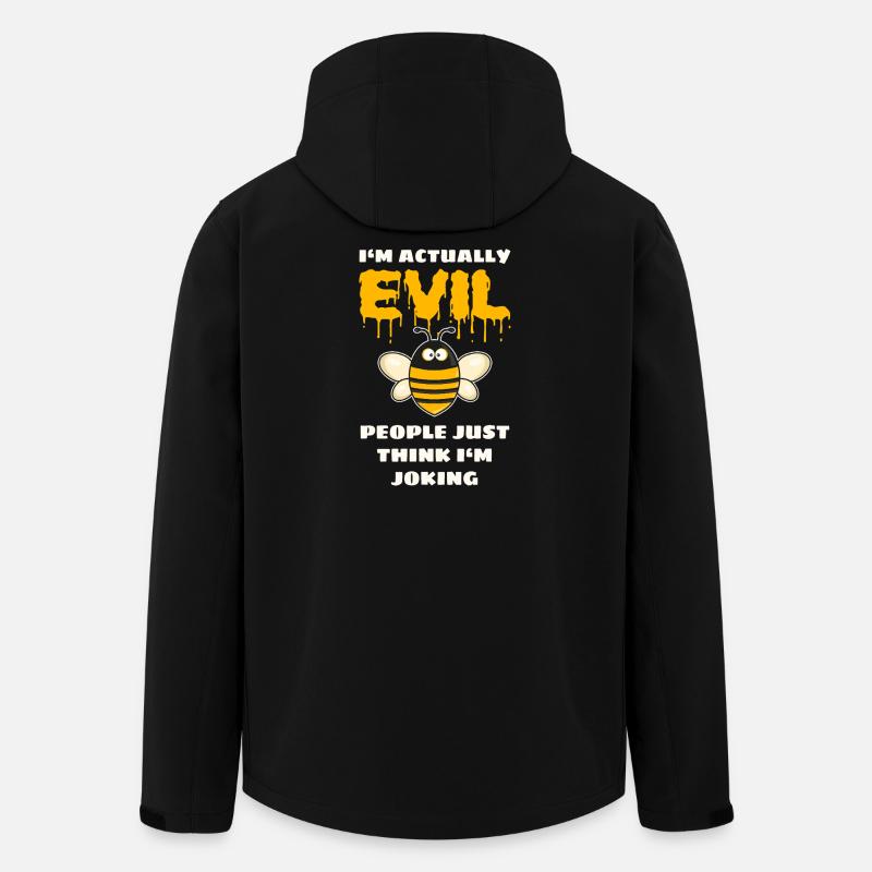 Funny Evil Bee - Men’s Recycled Softshell Jacket by Stanley/Stella - black