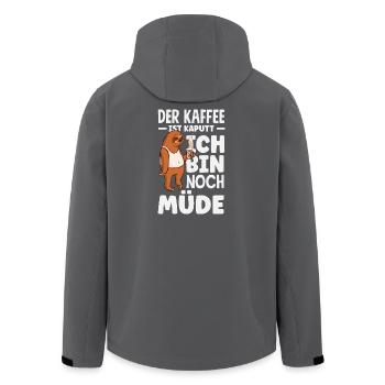 Der Kaffee ist kaputt – Müde Schlafen - Recycelte Männer Softshell-Jacke von Stanley/Stella - Schwarz - Hinten - AI Model Male 185 light (185cm)