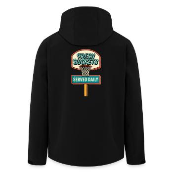 Basketball Spruch Humor Basketballer Geschenkidee - Recycelte Männer Softshell-Jacke von Stanley/Stella - Schwarz - Hinten - AI Model Male 185 light (185cm)
