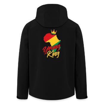 Young King – Histoire Noire Fierté de la mélanine - Veste softshell homme en polyester recyclé Stanley/Stella - noir - Dos - AI Model Male 185 light (185cm)