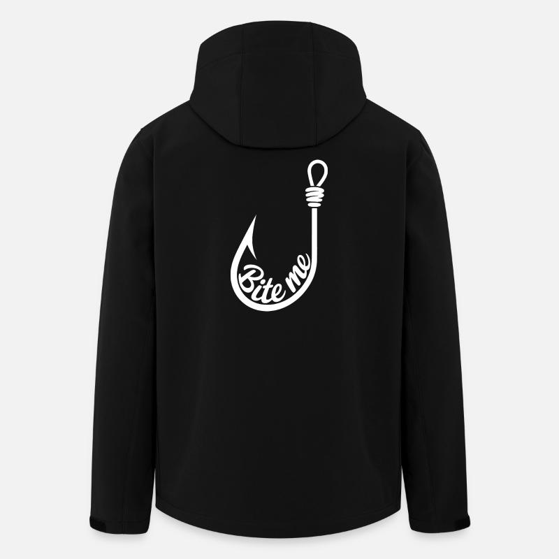 Bite Me Lure Hook Design - Men’s Recycled Softshell Jacket by Stanley/Stella - black