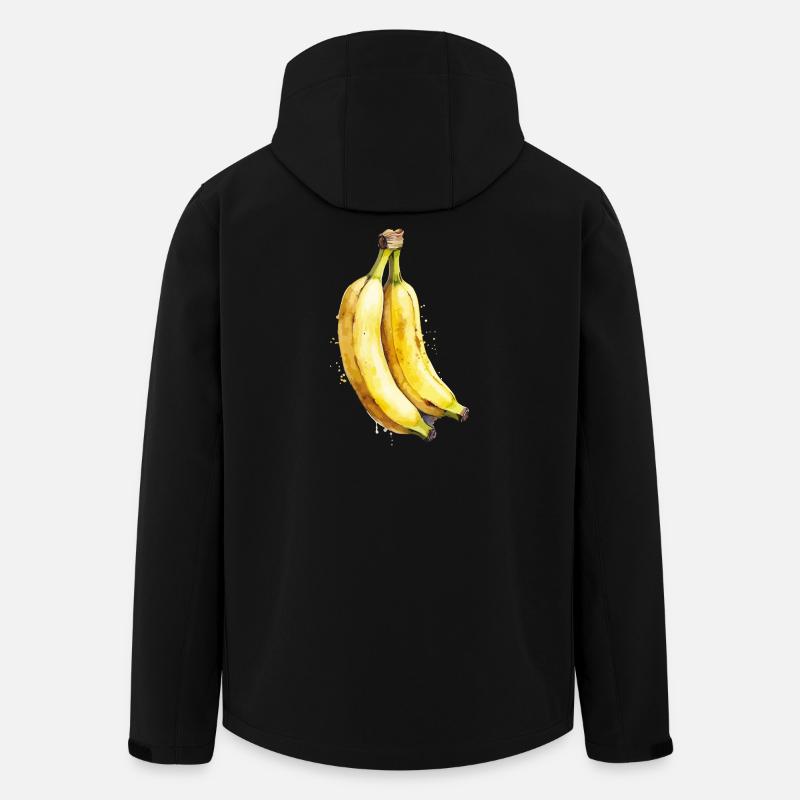 Banane Aquarell - Recycelte Männer Softshell-Jacke von Stanley/Stella - Schwarz