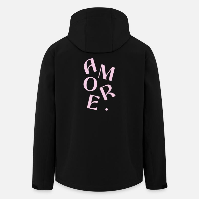 Pink-Amore-Text-Design - Recycelte Männer Softshell-Jacke von Stanley/Stella - Schwarz