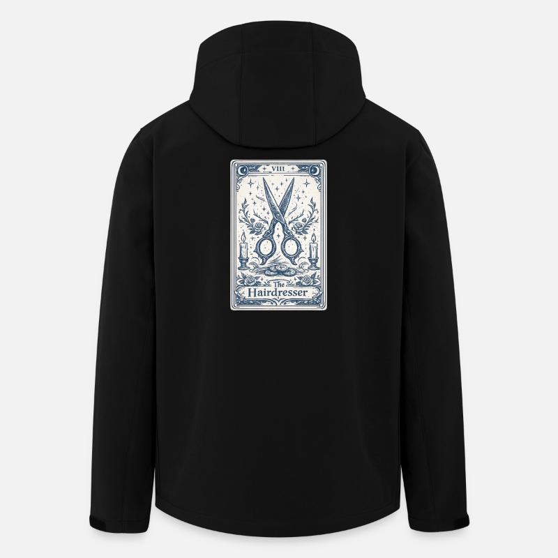 Friseur-Tarotkarten-Illustration - Recycelte Männer Softshell-Jacke von Stanley/Stella - Schwarz