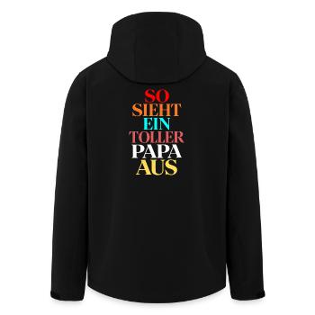 Bester Papa Geschenk Vater Vatertag Geburtstag - Recycelte Männer Softshell-Jacke von Stanley/Stella - Schwarz - Hinten - AI Model Male 185 light (185cm)