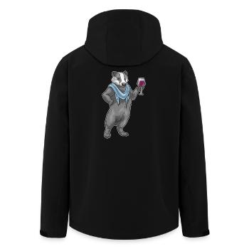 Dachs Rotwein - Recycelte Männer Softshell-Jacke von Stanley/Stella - Schwarz - Hinten - AI Model Male 185 light (185cm)