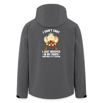 Whisper in My Pants Chicken - Men’s Recycled Softshell Jacket by Stanley/Stella - black - Back - AI Model Male 185 light (185cm)