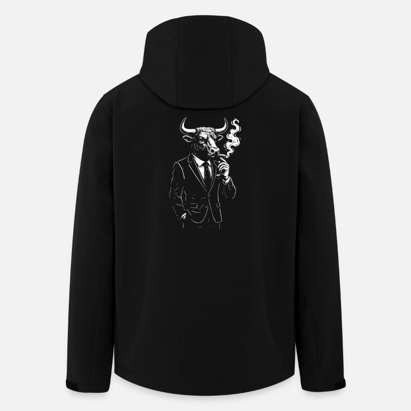 Taureau en costume sur mesure - Veste softshell homme en polyester recyclé Stanley/Stella - noir