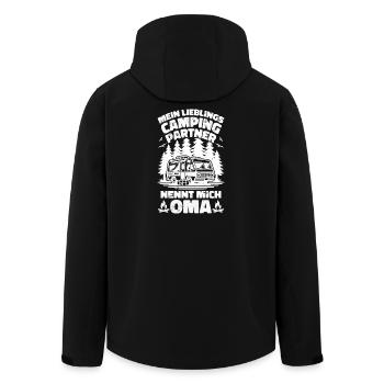 Lieblings Campingpartner Oma - Recycelte Männer Softshell-Jacke von Stanley/Stella - Schwarz - Hinten - AI Model Male 185 light (185cm)