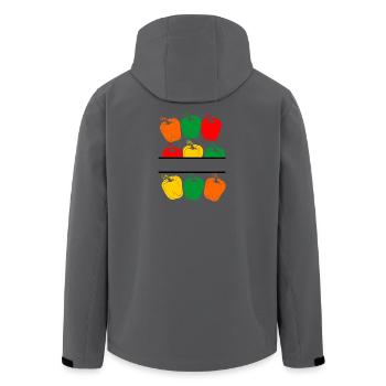 Bannière de nom Peppers de quatre couleurs - Veste softshell homme en polyester recyclé Stanley/Stella - noir - Dos - AI Model Male 185 light (185cm)