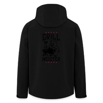 Grillmeister Grillen Schwein - Recycelte Männer Softshell-Jacke von Stanley/Stella - Schwarz - Hinten - AI Model Male 185 light (185cm)