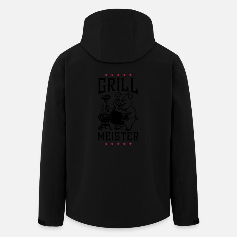 Grillmeister Grillen Schwein - Recycelte Männer Softshell-Jacke von Stanley/Stella - Schwarz