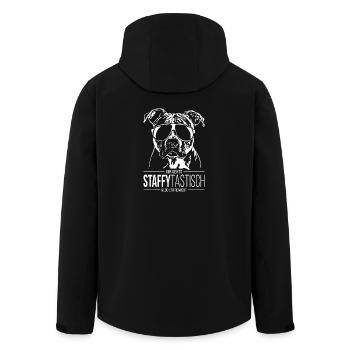 STAFFYTASTISCH American Staffordshire Hundespruch - Recycelte Männer Softshell-Jacke von Stanley/Stella - Schwarz - Hinten - AI Model Male 185 light (185cm)