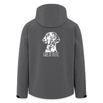 Great Dane Harlequin Portrait Dogs Wilsigns - Men’s Recycled Softshell Jacket by Stanley/Stella - anthracite - Back - AI Model Male 185 light (185cm)