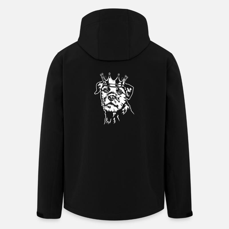 Border Terrier Krone Hunde Hund Wilsigns - Recycelte Männer Softshell-Jacke von Stanley/Stella - Schwarz