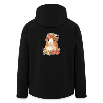 Cochon d’Inde avec des fleurs - Veste softshell homme en polyester recyclé Stanley/Stella - noir - Dos - AI Model Male 185 light (185cm)
