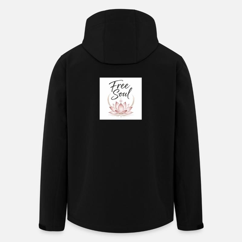 Fleur de Lotus de l’Âme Libre - Veste softshell homme en polyester recyclé Stanley/Stella - noir