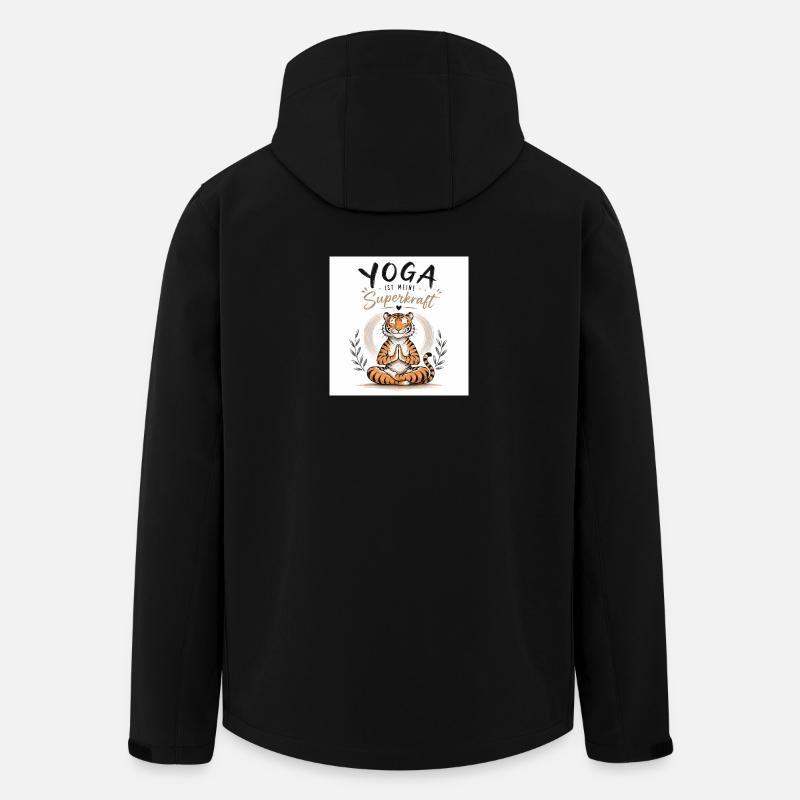 Tiger Yoga Superkraft - Recycelte Männer Softshell-Jacke von Stanley/Stella - Schwarz