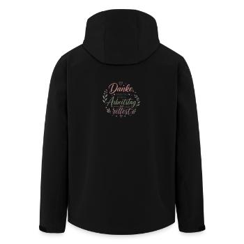 Danke, dass du meinen Arbeitstag rettest - Recycelte Männer Softshell-Jacke von Stanley/Stella - Schwarz - Hinten - AI Model Male 185 light (185cm)