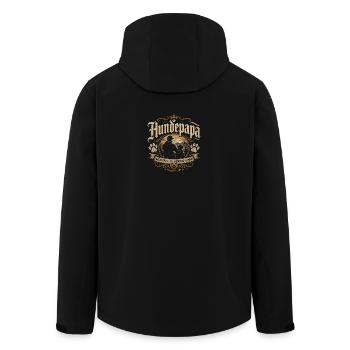 Hundepapa Vintage Blackletter - Recycelte Männer Softshell-Jacke von Stanley/Stella - Schwarz - Hinten - AI Model Male 185 light (185cm)