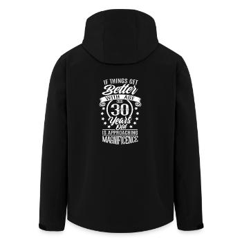 30. Geburtstag Geschenke für Frauen und Damen - Recycelte Männer Softshell-Jacke von Stanley/Stella - Schwarz - Hinten - AI Model Male 185 light (185cm)