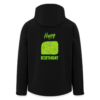 ALLES GUTE ZUM GEBURTSTAG. ALLES GUTE ZUM GEBURTSTAG. JAHRESTAG. - Recycelte Männer Softshell-Jacke von Stanley/Stella - Schwarz - Hinten - AI Model Male 185 light (185cm)