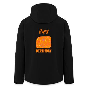 ALLES GUTE ZUM GEBURTSTAG. ALLES GUTE ZUM GEBURTSTAG. JAHRESTAG. - Recycelte Männer Softshell-Jacke von Stanley/Stella - Schwarz - Hinten - AI Model Male 185 light (185cm)