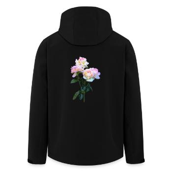 flowers flowers garden garden spring8 - Men’s Recycled Softshell Jacket by Stanley/Stella - black - Back - AI Model Male 185 light (185cm)