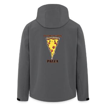 Ich würde lieber Pizza essen - Recycelte Männer Softshell-Jacke von Stanley/Stella - Schwarz - Hinten - AI Model Male 185 light (185cm)