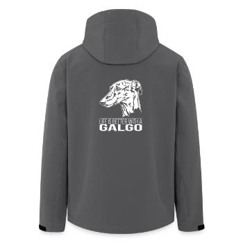 GALGO la vie est meilleur chien disant chien Wilsigns - Veste softshell homme en polyester recyclé Stanley/Stella - noir - Dos - AI Model Male 185 light (185cm)