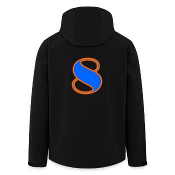 8 ANS. 8e ANNIVERSAIRE. ANNIVERSAIRE 8 ANS. 8 - Veste softshell homme en polyester recyclé Stanley/Stella - noir - Dos - AI Model Male 185 light (185cm)
