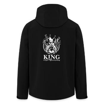 DEUTSCH BULLDOG King of everything Dogs Wilsigns - Men’s Recycled Softshell Jacket by Stanley/Stella - black - Back - AI Model Male 185 light (185cm)