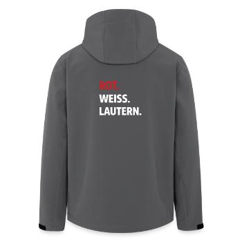 Red. White. Lautern. – Kaiserslautern Fan Shirt - Men’s Recycled Softshell Jacket by Stanley/Stella - anthracite - Back - AI Model Male 185 light (185cm)