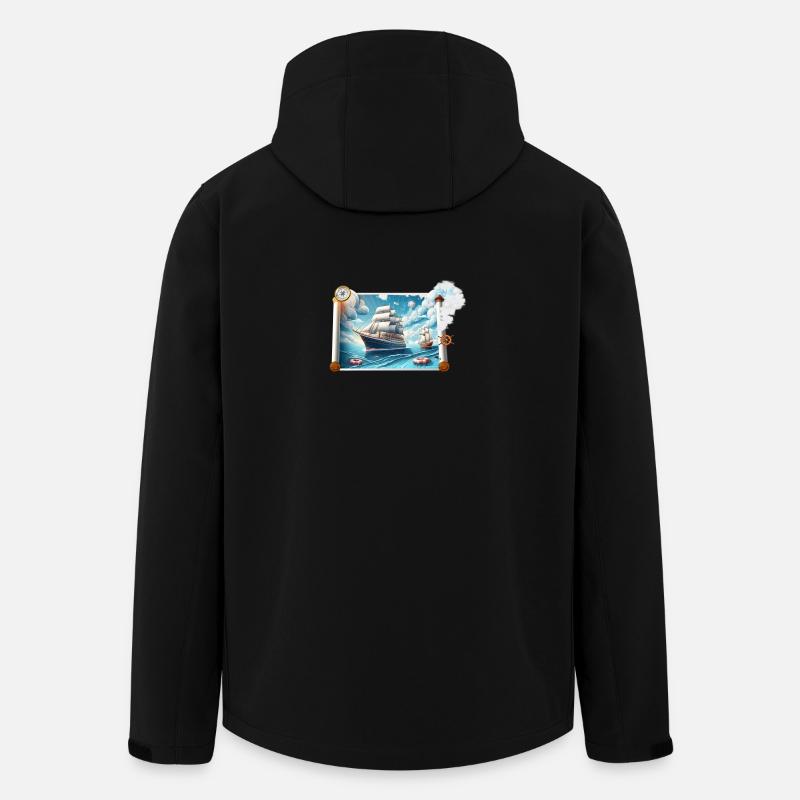 Nautische Segelreise - Recycelte Männer Softshell-Jacke von Stanley/Stella - Schwarz