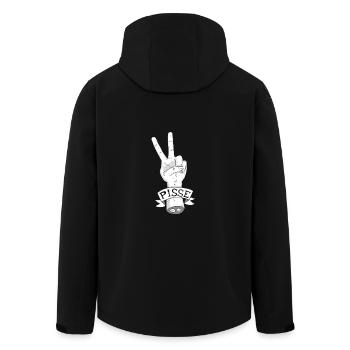 Approximative Translation # 5 - Men’s Recycled Softshell Jacket by Stanley/Stella - black - Back - AI Model Male 185 light (185cm)