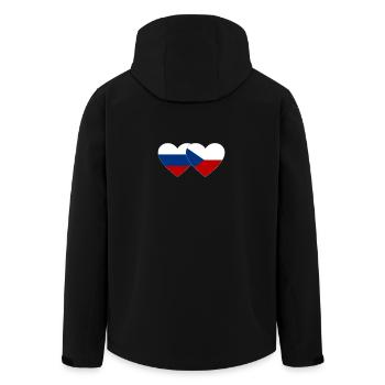 Russie République tchèque Drapeau Coeur - Veste softshell homme en polyester recyclé Stanley/Stella - noir - Dos - AI Model Male 185 light (185cm)