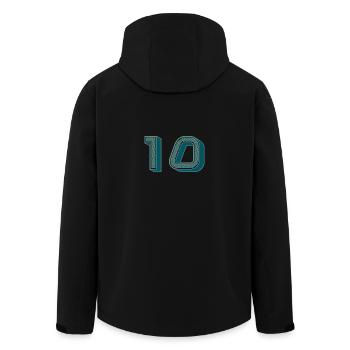 10. 10 ANS. 10e ANNIVERSAIRE. ANNIVERSAIRE 10 ANS. - Veste softshell homme en polyester recyclé Stanley/Stella - noir - Dos - AI Model Male 185 light (185cm)