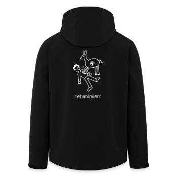rehanimiert, lustiges Reh Krankenschwester Rettung - Recycelte Männer Softshell-Jacke von Stanley/Stella - Schwarz - Hinten - AI Model Male 185 light (185cm)