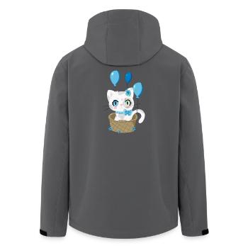 Baby Kitty, Le Chaton doux - Veste softshell homme en polyester recyclé Stanley/Stella - charbon - Dos - AI Model Male 185 light (185cm)