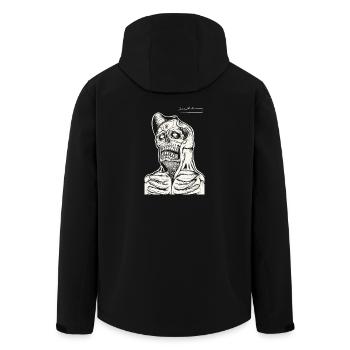 Schädel Hoodie Strichzeichnung - Recycelte Männer Softshell-Jacke von Stanley/Stella - Schwarz - Hinten - AI Model Male 185 light (185cm)
