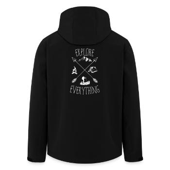 Entdecken Sie alles draußen - Recycelte Männer Softshell-Jacke von Stanley/Stella - Schwarz - Hinten - AI Model Male 185 light (185cm)