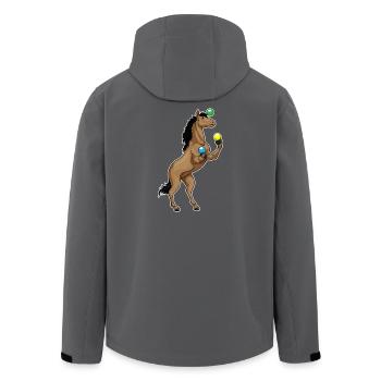 Pferd Jongleur Jonglieren - Recycelte Männer Softshell-Jacke von Stanley/Stella - Anthrazit - Hinten - AI Model Male 185 light (185cm)