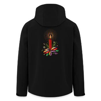 Bougie de Noël rouge vif pour Noël - Veste softshell homme en polyester recyclé Stanley/Stella - noir - Dos - AI Model Male 185 light (185cm)