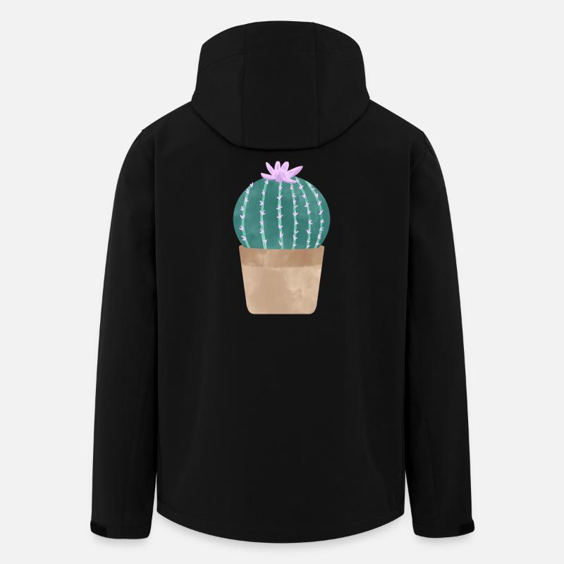 Kaktus im Blumentopf - Recycelte Männer Softshell-Jacke von Stanley/Stella - Schwarz